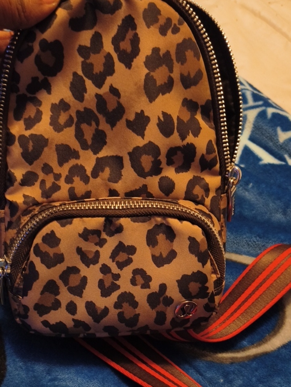 Leopard Print Mini Backpack — Brown